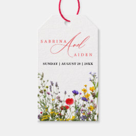 Elegant Wild Floral Blooming Garden Wedding Geschenkanhänger