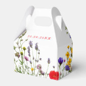 Elegant Wild Floral Blooming Garden Wedding Geschenkschachtel (Rückseite)