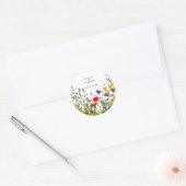 Elegant Wild Floral Blooming Garden Wedding Runder Aufkleber (Umschlag)