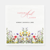 Elegant Wild Floral Blooming Garden Wedding Serviette (Vorderseite)