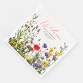 Elegant Wild Floral Blooming Garden Wedding Serviette (Ecke)