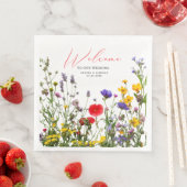 Elegant Wild Floral Blooming Garden Wedding Serviette (Beispiel)