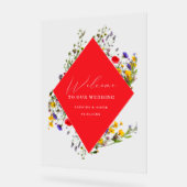 Elegant Wild Flower Blooming Wedding Welcome  Acrylschild (Winkel)
