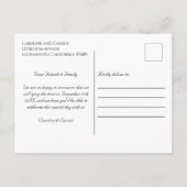 Elegant Wild Flower Wedding Calendar Save The Date Ankündigungspostkarte (Rückseite)