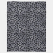 Elegant Wild: Gray & Black Leopard Sherpa Blanket Fleecedecke (Vorderseite)