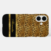 Elegant Wild Leopard Black and Gold Case-Mate iPhone Hülle (Rückseite (Horizontal))
