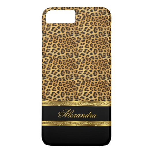 Elegant Wild Leopard Black and Gold Case-Mate iPhone Hülle (Rückseite)