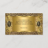 Elegant Wild Leopard Gold Black Jewel Visitenkarte (Rückseite)