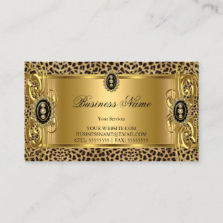 Elegant Wild Leopard Gold Black Jewel Visitenkarte