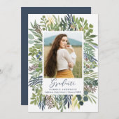 Elegant Wild Meadow Foto Graduation Party Einladung (Vorne/Hinten)