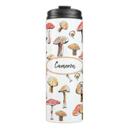 Elegant Wild Mushroom Personalisierte Natur Thermosbecher
