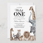 Elegant Wild One Safari Baby Shower Einladung (Vorderseite)