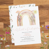 Elegant Wild & Onederful Wildflower 1st Birthday Einladung