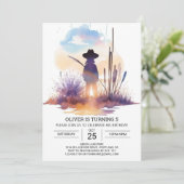 Elegant Wild West Cowboy Birthday Einladung (Stehend Vorderseite)