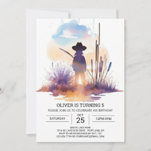 Elegant Wild West Cowboy Birthday Einladung