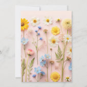 Elegant Wildflower 1st Birthday Photo Einladung (Rückseite)