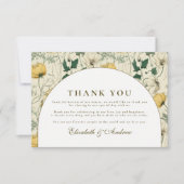 Elegant Wildflower Arch Minimal Wedding Dankeskarte (Vorderseite)