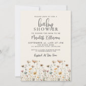 Elegant Wildflower Baby Shower Einladung (Vorderseite)
