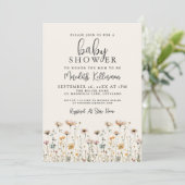 Elegant Wildflower Baby Shower Einladung (Stehend Vorderseite)