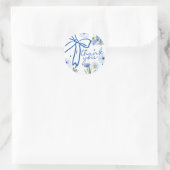Elegant wildflower blue bridal shower thank you runder aufkleber (Tasche)