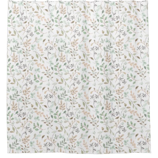 Elegant Wildflower Boho Duschvorhang (Vorderseite)