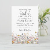 Elegant Wildflower Bridal Shower Einladung (Stehend Vorderseite)