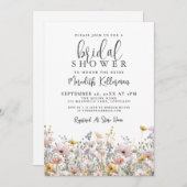 Elegant Wildflower Bridal Shower Einladung (Vorne/Hinten)