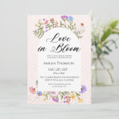 Elegant Wildflower Bridal Shower Invitation Einladung (Stehend Vorderseite)