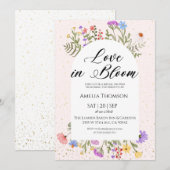 Elegant Wildflower Bridal Shower Invitation Einladung (Vorne/Hinten)
