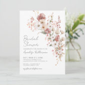Elegant Wildflower Floral Bridal Shower Einladung (Stehend Vorderseite)