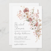 Elegant Wildflower Floral Bridal Shower Einladung (Vorne/Hinten)