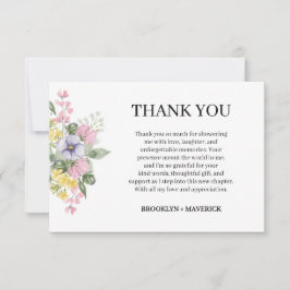 Elegant Wildflower Floral Wedding Dankeskarte