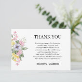 Elegant Wildflower Floral Wedding Dankeskarte (Stehend Vorderseite)