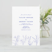 Elegant Wildflower Floral Wedding Invitation Einladung (Stehend Vorderseite)