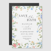 Elegant Wildflower Floral Wedding Save the Date Magneteinladung (Vorne/Hinten)