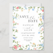 Elegant Wildflower Floral Wedding Save the Date Magneteinladung (Vorderseite)