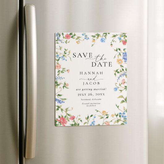 Elegant Wildflower Floral Wedding Save the Date Magneteinladung