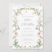 Elegant Wildflower Garden 30th birthday Einladung (Vorderseite)