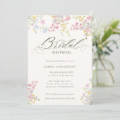 Elegant Wildflower Garden Bridal Shower Einladung (Stehend Vorderseite)