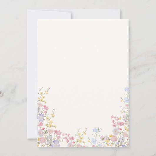 Elegant Wildflower Garden Bridal Shower Einladung (Rückseite)