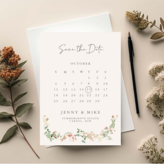 Elegant Wildflower Garden Floral Einladung