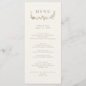Elegant Wildflower Garden Floral Menu Menükarte (Vorderseite)
