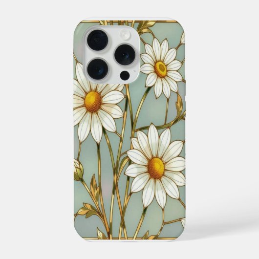 Elegant Wildflower iPhone Cover with Stained Glass iPhone Hülle (Rückseite)