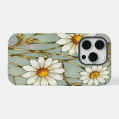 Elegant Wildflower iPhone daisy with Stained Glass iPhone Hülle (Rückseite (Horizontal))
