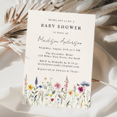 Elegant Wildflower Meadow Cream Baby Shower Einladung