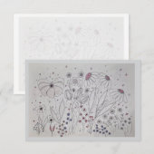 Elegant Wildflower Meadow Wedding RSVP Card (Vorne/Hinten)