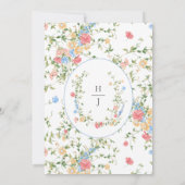 Elegant Wildflower Monogram Wedding Save The Date (Rückseite)