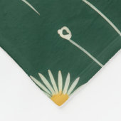 Elegant Wildflower Pattern on Dark Green  Fleecedecke (Ecke)