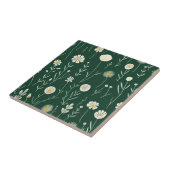 Elegant Wildflower Pattern on Dark Green  Fliese (Seite)