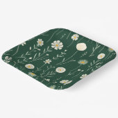 Elegant Wildflower Pattern on Dark Green  Pappteller (Gewinkelt)